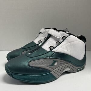 Reebok Answer 4 The Tunnel GX6235 Size 9.5 Iverson Philly Eagles White Green